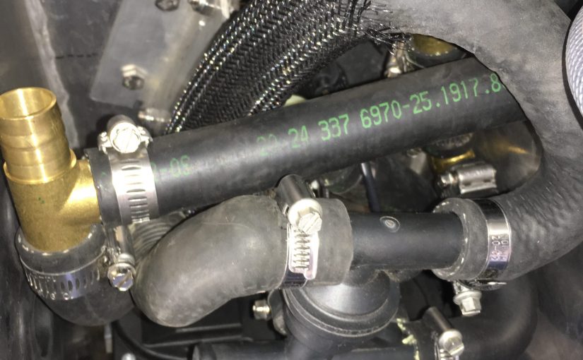 Another view of the hoses. Espar Diesel Heater Van Install